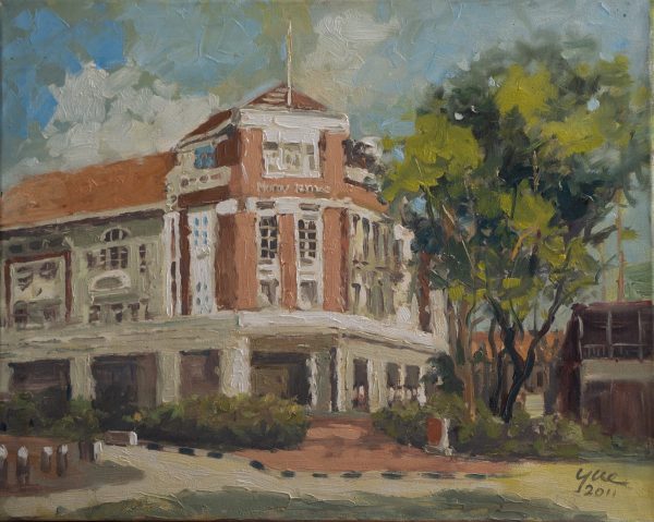 Oil on canvas. Old Building at Tras Street, Singapore, 2011