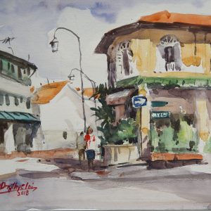 Watercolour Painting - Ann Siang Hill, Singapore, 2018